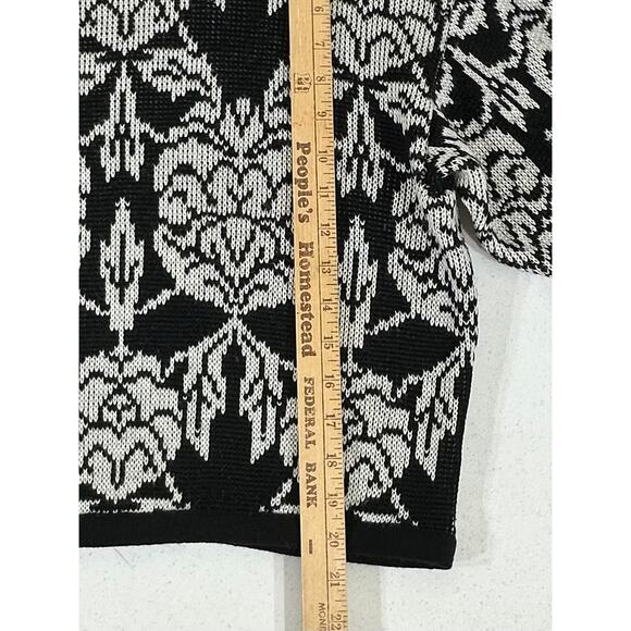 Franco Moretti Firenze Wool Blend Sweater Size Small Made in Italy Black White - Picture 7 of 7